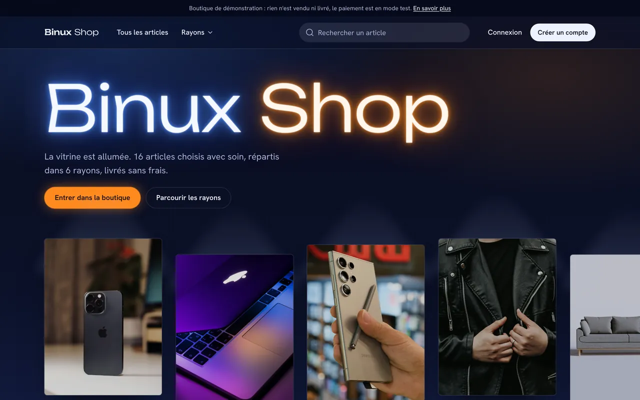 Aperçu de Binux Shop